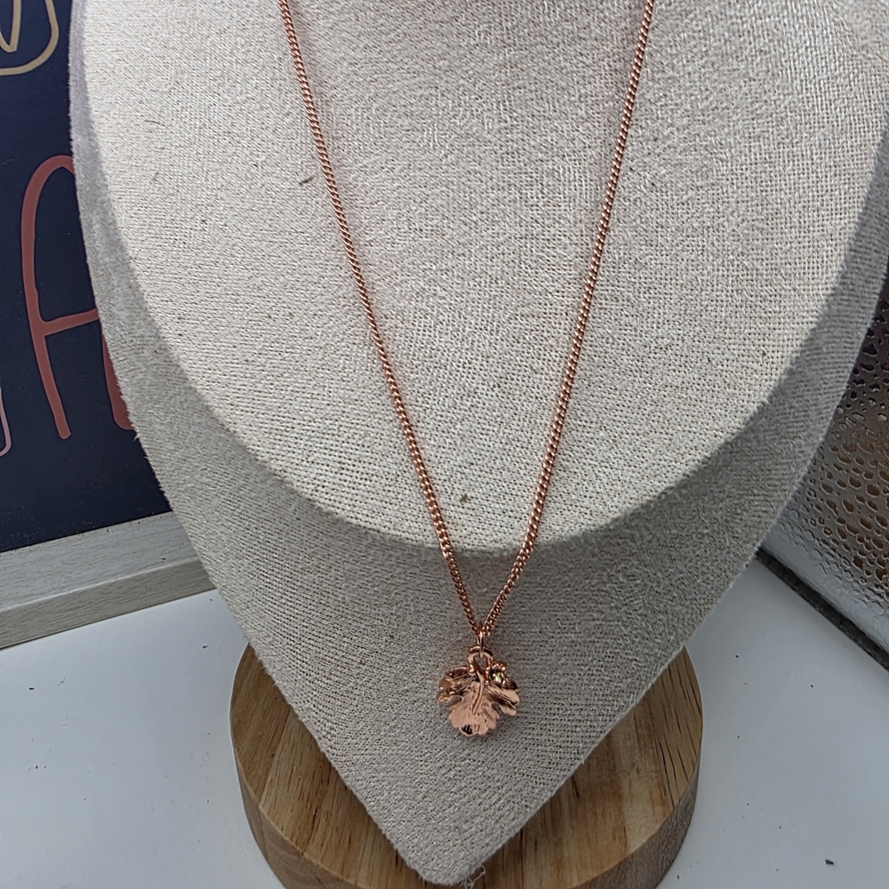 Paparazzi Rose Gold Leaf Charm Necklace    (572)